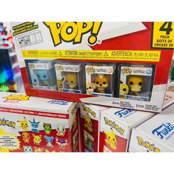 Funko Bitty Pop Pokemon Eevee Squirtle Psyduck 4pk - Picture 1 of 3